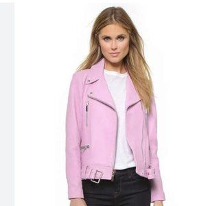 Elizabeth & James Corlyn Lamb Leather Moto Biker Jacket Small fits like Medium